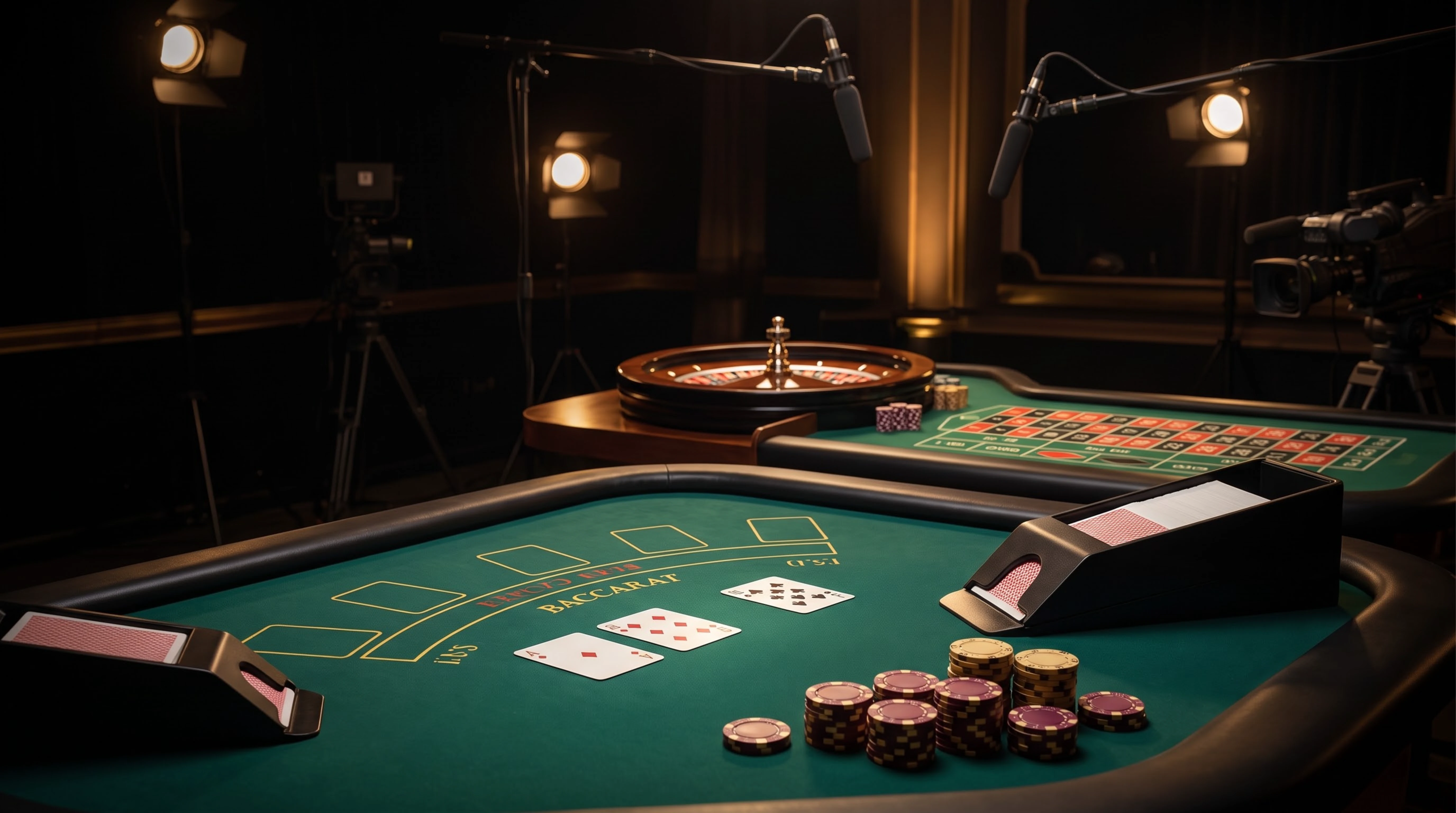 Studio casino live với bàn chơi và dealer chuyên nghiệp