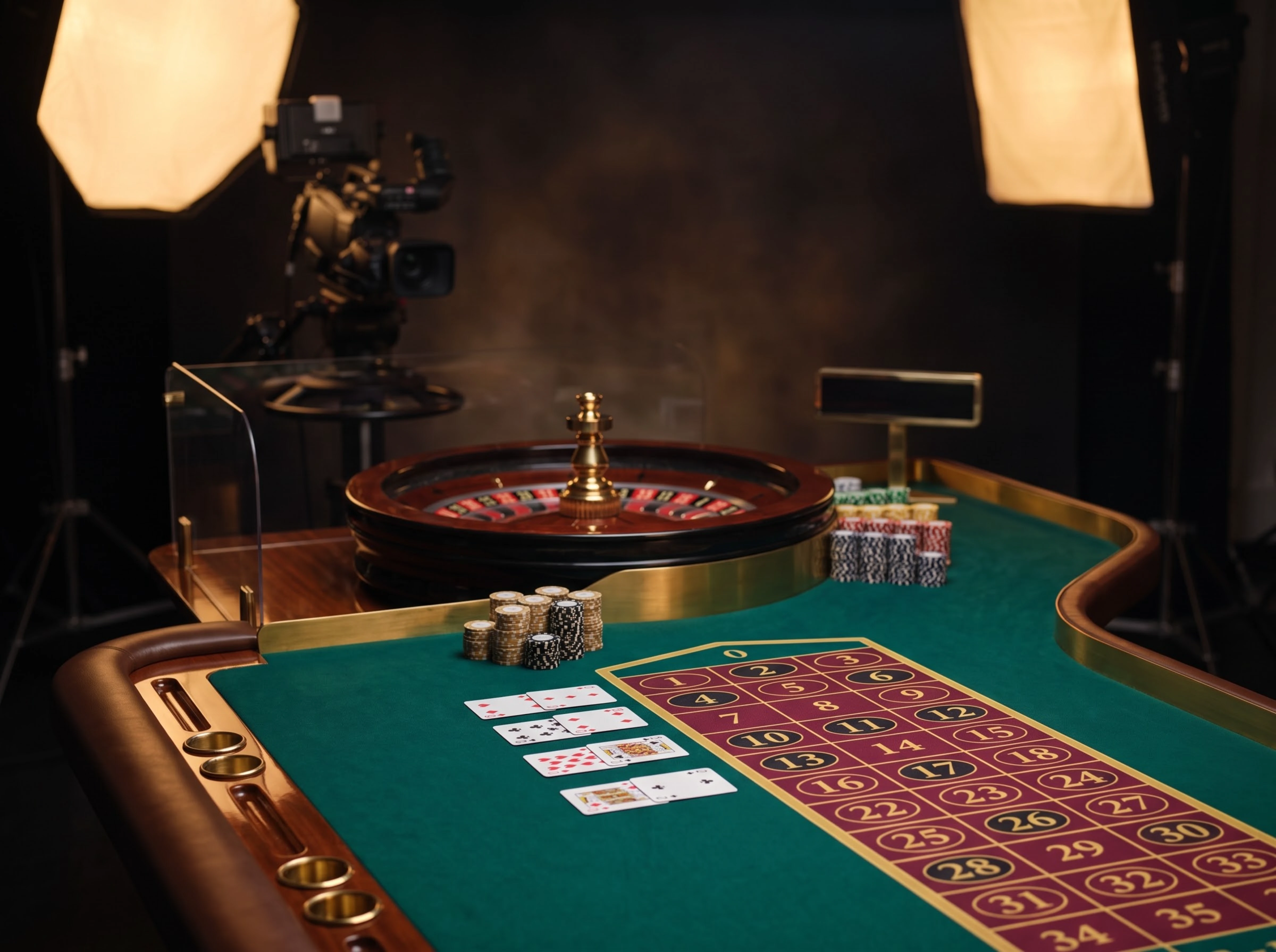 Bàn Roulette live với vòng quay và khu vực số